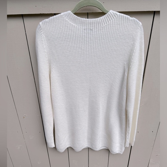 Talbots XL cream herringbone wool blend sweater NWOT - Picture 2 of 4